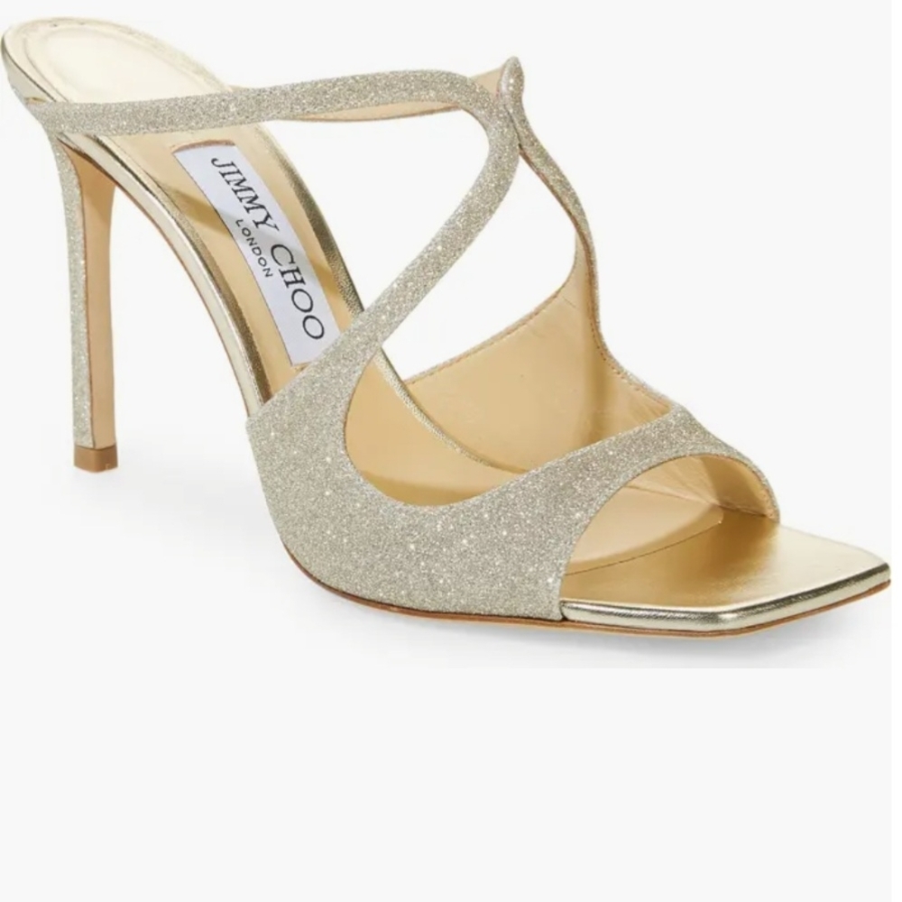 Jimmy Choo Sparkling Gold Heels